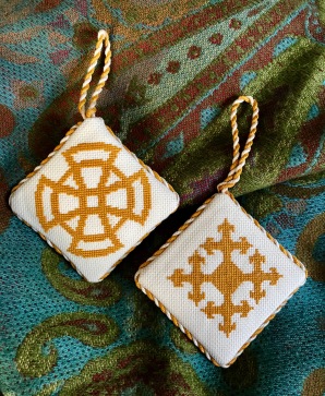 Trinity Cross crosstich ornaments.